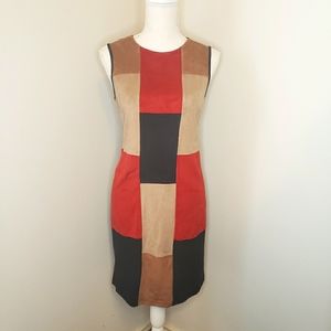 Mod Style Faux Suede Dress